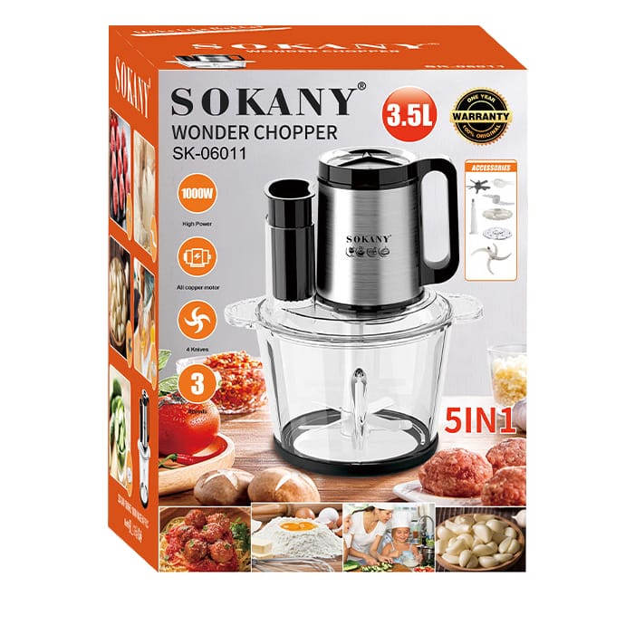 PICATODO / EXTRACTOR DE JUGO SOKANY 5 EN 1 – 1000W – 3.5L