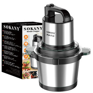 👩🍳 Picadora Sokany Vaso Metal 4L 800W ⚡