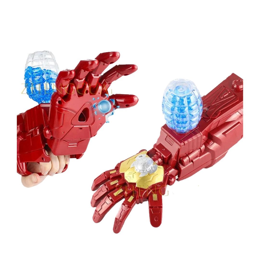 BRAZO DE IRON MAN LANZADOR DE BOLAS DE HIDROGEL