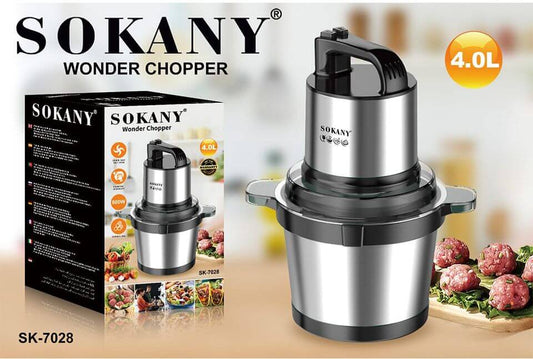 👩‍🍳 Picadora Sokany Vaso Metal 4L 800W ⚡