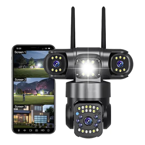 Cámara de Seguridad WiFi 3 Lentes