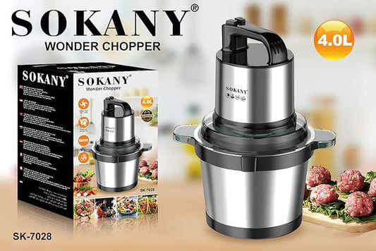 Picadora Eléctrica Profesional Sokany 4L 800W