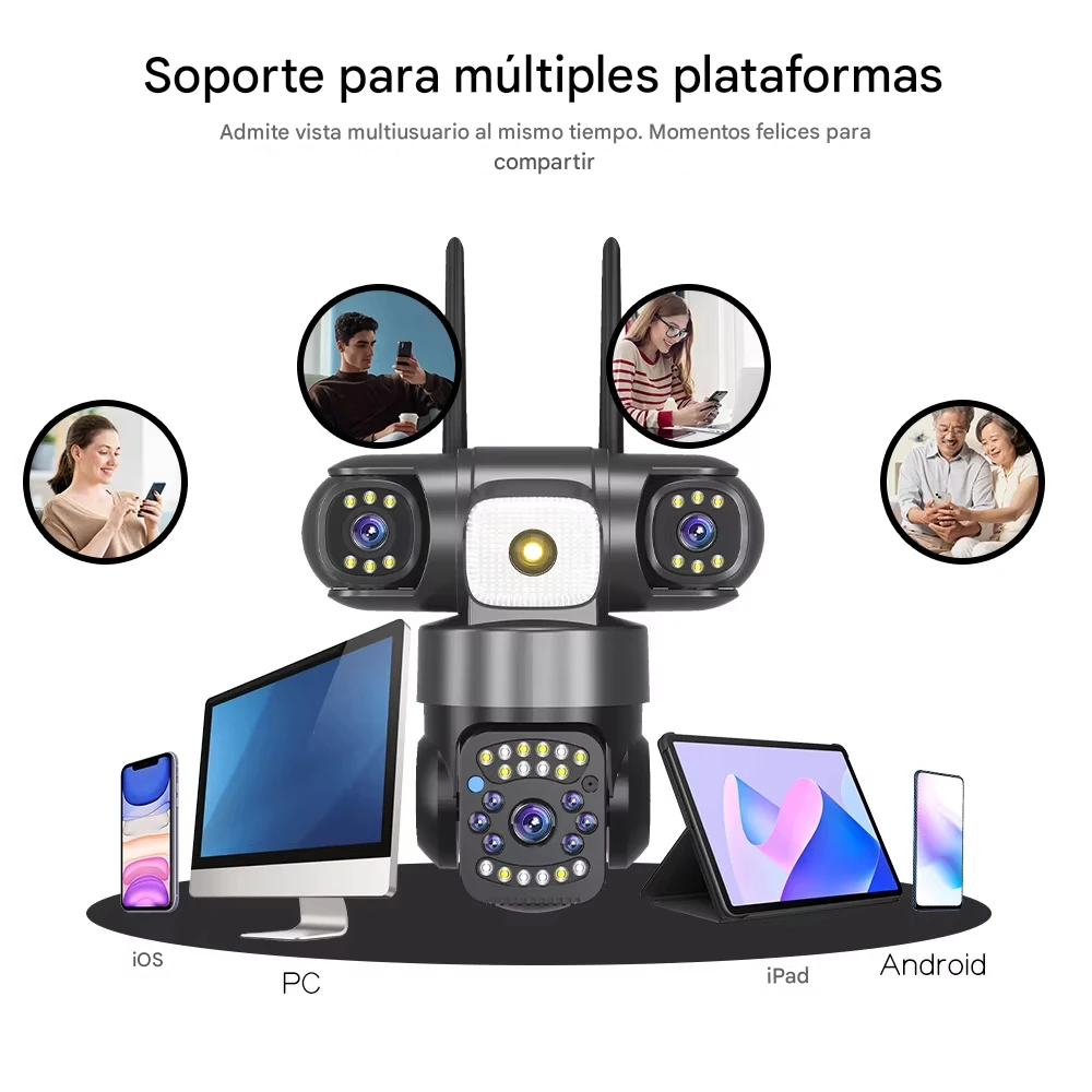 Cámara Triple Lente – Seguridad Total Inalámbrica