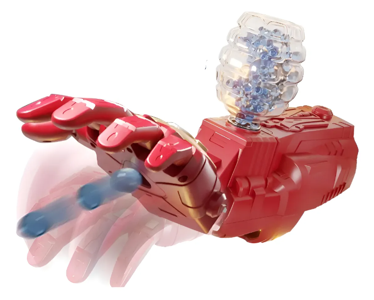 BRAZO DE IRON MAN LANZADOR DE BOLAS DE HIDROGEL