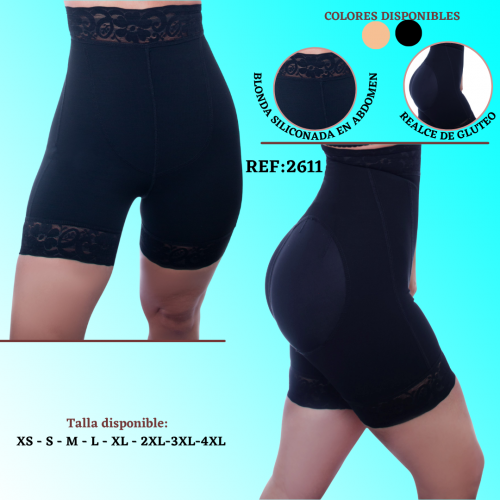 SHORT LEVANTA COLA CONTROL DE ABDOMEN TIRO ALTO